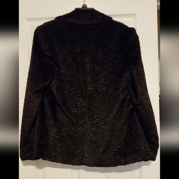 For Joseph Black Velvet Textured Animal Print Blazer Jacket Size Medium - Picture 2 of 9